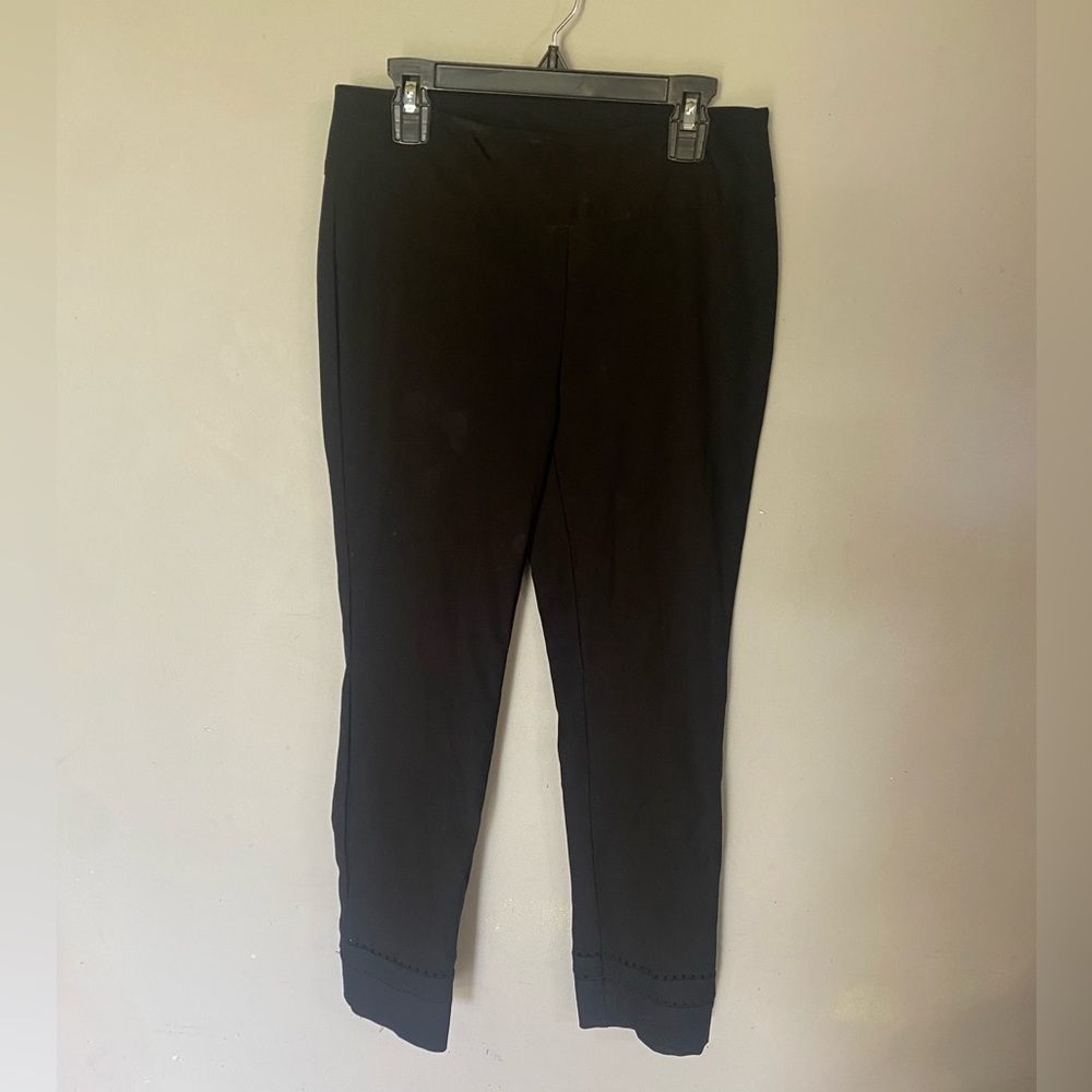 Soft Surroundings Black Elastic Waist Pants with Ankle Detail